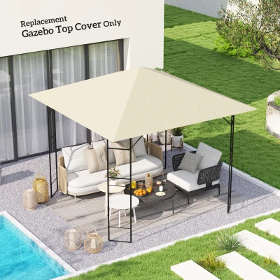 Outsunny Vervangend dak voor paviljoen 3 x 3 m waterafstotend paviljoendak UPF30+ vervangende hoes Oxford-stof, 370 g/m², crème-wit