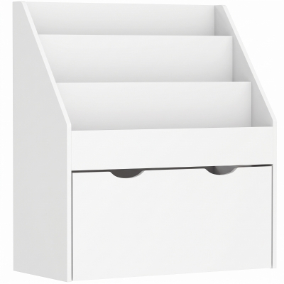 AIYAPLAY Estante de Brinquedos com 3 Compartimentos Gaveta com Rodas para Quarto Sala de Jogos 62,5x30x70 cm Branco
