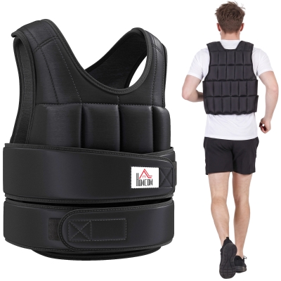 HOMCOM 15kg Adjustable Weighted Vest for Cardio Black