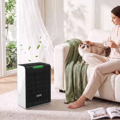 HOMCOM Air Purifier H13 HEPA Filter 24m² Quiet 28dB White