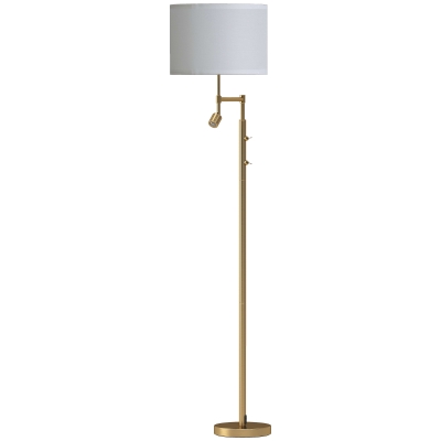 HOMCOM Modern Floor Lamp with Reading Light Copper