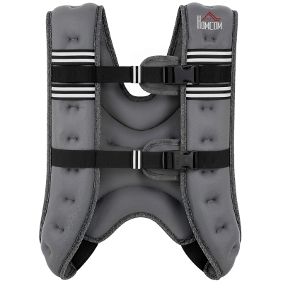 HOMCOM Weighted Vest 8KG Adjustable Strap Pocket Reflective Black