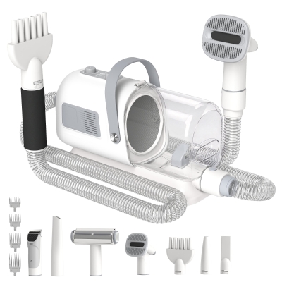 PawHut Blas- und Haartrockner für Hunde, 8 in 1 Pflegeset 1100 W, 40-65 °C, 10000 Pa, 65 m/s, 1.7 L, 3 Düsen