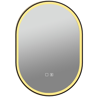 Oglindă de Baie Ovală cu LED, 70x100 cm, Bluetooth