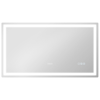 HOMCOM Espejo de baño LED bluetooth 120 x 70 cm interruptor táctil luz regulable 3 colores antivaho memoria plateado