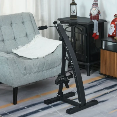 HOMCOM Hometrainer voor senioren bewegingstrainer pedaaltrainer armen en benen staal wit