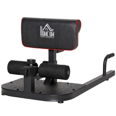 HOMCOM Sissy Squat Kniebeugentrainer Beintrainer Bauch-Gesäß-Trainer 3 in 1 Trainer verstellbar bis 120 kg Stahl Schwarz 50 x 97 x (44,5–56,5) cm