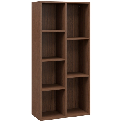 HOMCOM Mobile Libreria a Cubi con 7 Ripiani in MDF color Noce