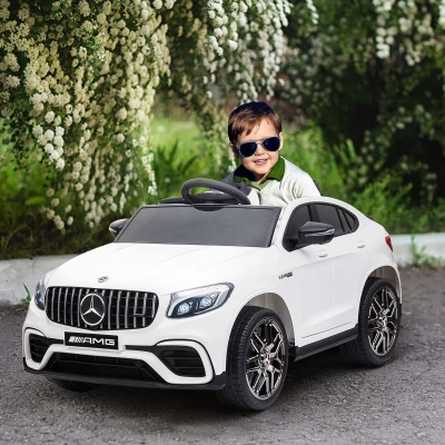 HOMCOM Macchina Bambini 3-5 Anni Mercedes e Telecomando Bianco