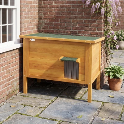 PawHut Casa de Exterior para Gatos em Madeira para 1-2 Gatos com Telhado Basculante e Espuma Isolante 85x50x68,5 cm Natural