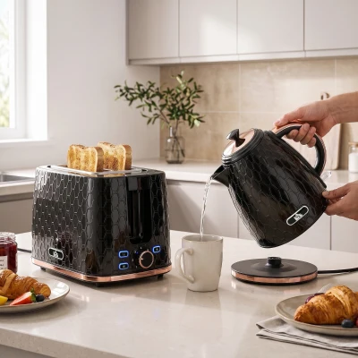 HOMCOM Kettle & Toaster Set 3000W Black