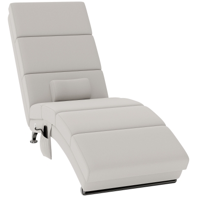 HOMCOM Fauteuil Relax Massage Chauffant avec Télécommande Crème