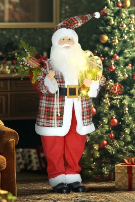 HOMCOM Animated Santa Claus 133cm Light Up Christmas Decor