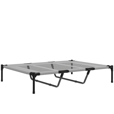 PawHut Cama Elevada para Cães Grandes com Malha Respirável e Saco 122x92x23 cm Preta