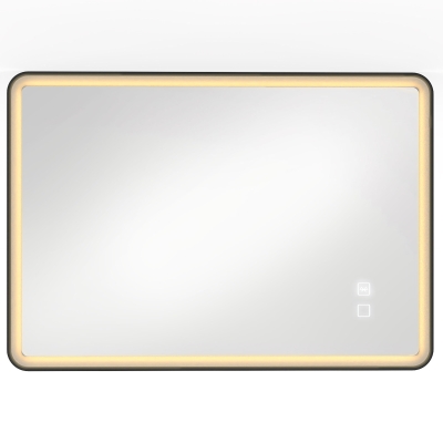 HOMCOM Specchio da Bagno LED Antiappannamento 100x70 cm, Nero