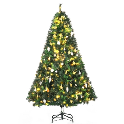 HOMCOM 1.8m Pre-Lit Christmas Tree 200 LED Holiday Décor