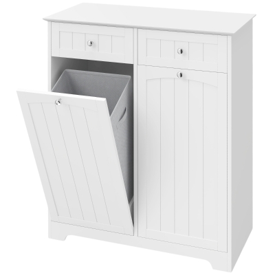 HOMCOM Mobile Bagno Salvaspazio Stretto con 2 Cassetti, Bianco
