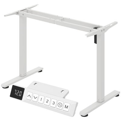 HOMCOM Schreibtischgestell ergonomisch höhenverstellbar Tischgestell elektrisch Stahl Weiß