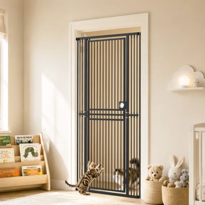 PawHut Cancelletto per Gatti Alto 198 cm, Regolabile 74-100 cm, Nero