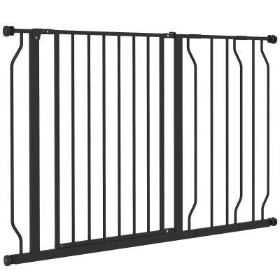 Poartă de Siguranță Extensibilă pentru Câini 75-115 cm, Negru