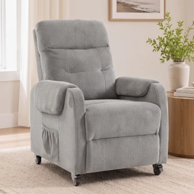 HOMCOM Fotoliu relax cu funcție de rotație 360° & funcție push-back de înclinare, fotoliu TV cu suport pentru picioare până la 150 kg, gri