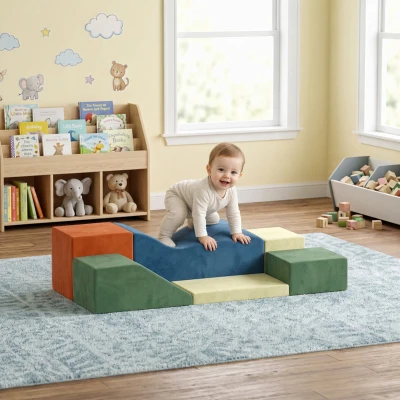 AIYAPLAY Kids Foam Climbing Blocks 6PCS Indoor Soft Play Set