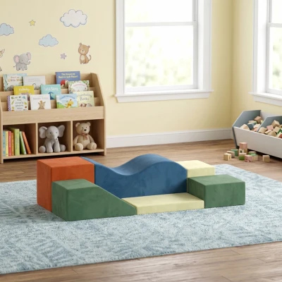 AIYAPLAY Juego de 6 Bloques de Espuma para Niños Bloques de Psicomotricidad Infantil con Base Antideslizante +1 Años