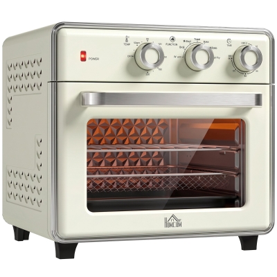 HOMCOM Mini Forno Elettrico 20L Ventilato 1400W Aria Calda Crema