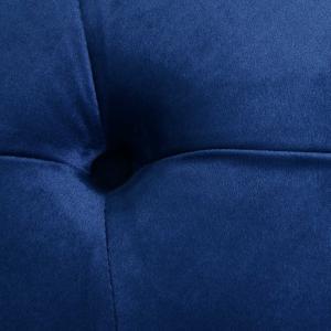 Zitbank schoenbank zitkist bedbank 2-in-1 verhoogde poten fluweel donkerblauw