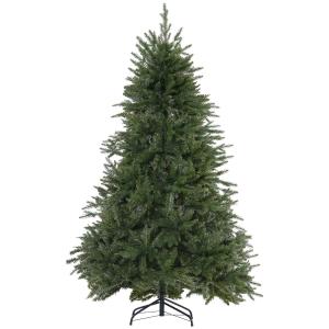 HOMCOM kerstboom kunstkerstboom dennenboom met bessen metalen voet PET