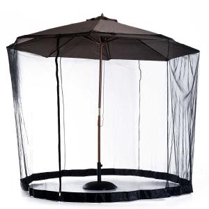Outsunny Muggengaas voor parasol vliegennet klamboe zwart Ø3 m met slang