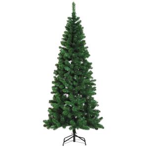 HOMCOM kerstboom met metalen standaard 631 takpunten groen Ø 81 x 210 h cm