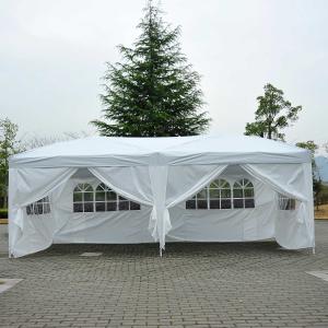 Outsunny 3 x 6 m opvouwbaar paviljoen paviljoen tent partytent tuintent wit raam opvouwbaar