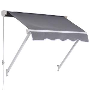 Luifel zonwering balkonzonwering knikarmtrekker aluminium 120 x 70 cm 2 kleuren