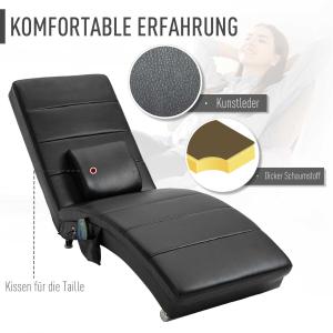 HOMCOM relaxfauteuil tv-stoel voor woonkamer loungestoel massage zwart