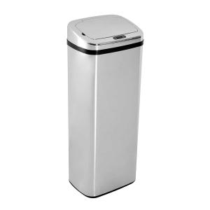 HOMCOM® automatische vuilnisbak prullenbak automatische keukenemmer bewegingssensor roestvrij staal met sensor zilver 50 l 33 x 25 x 84 cm | Aosom.nl