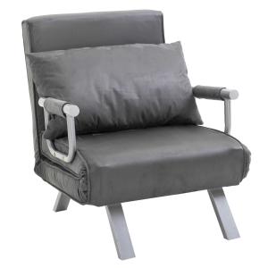 HOMCOM slaapbank met armleuningen slaapfauteuil logeerbed opklapbed chaise longue