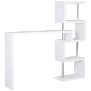 HOMCOM bartafel-plank Combi statafel/bartafel draaibaar wit