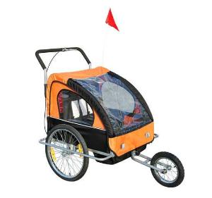 2-in-1 Jogger fietskar voor kinderen fietskar kinderen fietsaanhanger 5 kleuren met vlag