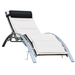 Outsunny Ligstoel ligbank voor buiten tuinstoel relaxstoel ligstoel verstelbaar 2 kleur