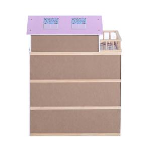Kinderpoppenhuis poppenhuis barbiehuis 4 verdiepingen met meubels hout