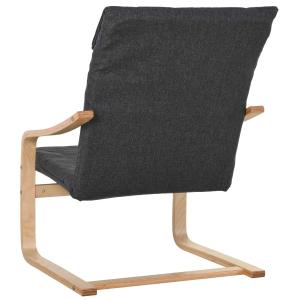 HOMCOM relaxstoel fauteuil met armleuning linnen bekleding houten frame grijs