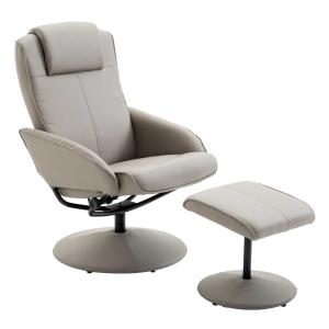 HOMCOM relaxstoel stoel tv-stoel met voetensteun stoel met armsteun 360° draaibaar gijs