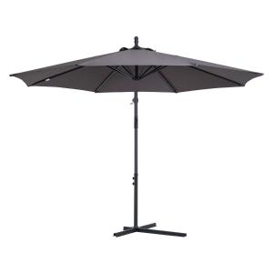 Zonnescherm afneembare parasol, zweefparasol, zwengelparasol met handkruk, grijs