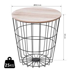 HOMCOM salontafel met opbergruimte bijzettafel nachtkastje salontafel metaal MDF
