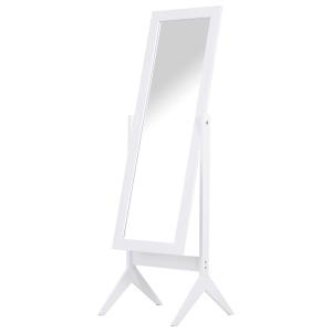 HOMCOM Staande spiegel verhoogde voet passpiegel make-up spiegel eenvoudg te onderhouden MDF