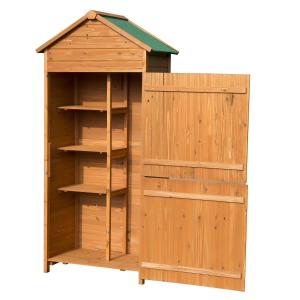 Houten gereedschapsschuur opbergruimte voor gereedschappen tuinkast gereedschapskast tuinhuis