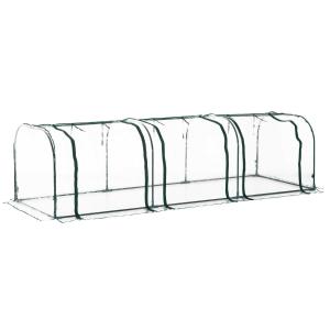 Outsunny kas kweekkas koude kas met deur plantenkas planten kweken staal PVC
