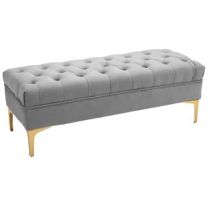 HOMCOM Zitbank, bedbank, schoenenbank met verhoogde poten, slaapkamer, fluweel blauw 118 x 45 x 42 cm