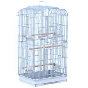 Vogelkooi volière vogelhuis metalen vogelhuis voor vogels met staander wit